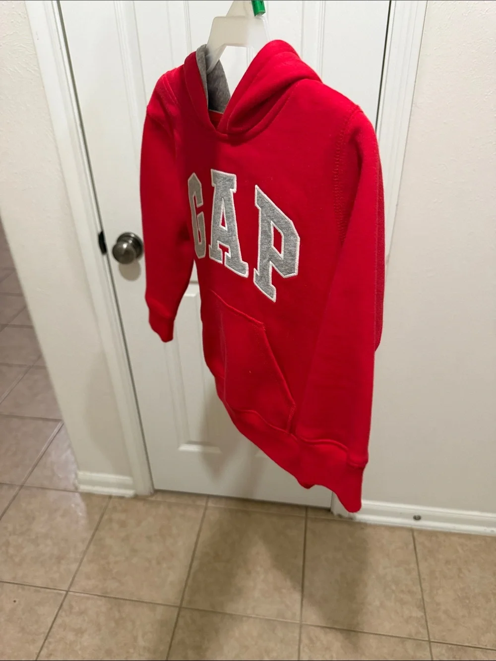 GAP Red Kids Hoodie with Gray Lettering